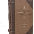 Load image into Gallery viewer, Be Strong &amp; Courageous Joshua 1:9 Faux Leather Brown Bible Cover
