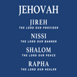 Load image into Gallery viewer, JEHOVAH Jireh, Nissi, Shalom, Rapha Shirt
