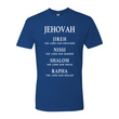 Load image into Gallery viewer, JEHOVAH Jireh, Nissi, Shalom, Rapha Shirt

