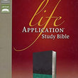 Load image into Gallery viewer, Personalized Custom Text Your Name NIV Life Application Study Bible Personal Size Red Letter Edition Gray/Blue New International Version
