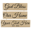 Load image into Gallery viewer, Personalized Wood Sign 3 Tier Custom God Bless Our Home

