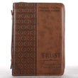 Load image into Gallery viewer, Proverbs: 3:5 Faux Leather Brown Personalized Bible Cover for Women
