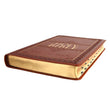 Load image into Gallery viewer, Personalized Custom Text Your Name KJV Thinline Large Print Bible Tan LuxLeather Indexed King James Version
