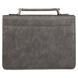 Load image into Gallery viewer, Trust in the LORD Proverbs 3:5 Gray and Black Faux Leather Personalized Bible Cover For Men

