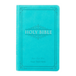 Load image into Gallery viewer, Personalized Custom Text Your Name KJV Holy Bible Gift Edition LuxLeather Turquoise King James Version
