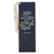 Load image into Gallery viewer, Strength Isaiah 40:31 Navy Blue Faux Leather Bookmark
