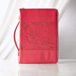Load image into Gallery viewer, Matthew 19:26 Faux Leather Pink Personalized Bible Cover for Women
