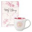 Load image into Gallery viewer, Mother’s Day Gift Set | 1 John 4:19 Scripture Mug and My Life My Story Prompted Mothers Legacy Journal
