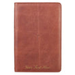 Load image into Gallery viewer, Personalized Cross Zippered Brown Full Grain Leather Padfolio/Portfolio Notebook Study Kit
