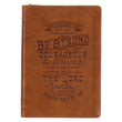 Load image into Gallery viewer, Be Strong Joshua 1:9 Toffee Brown Faux Leather Zippered Journal
