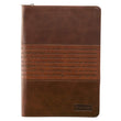 Load image into Gallery viewer, Strong &amp; Courageous  Joshua 1:5-7 Brown Zippered  Journal
