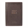 Load image into Gallery viewer, Personalized Custom Text Your Name KJV Super Giant Print Brown Bible King James Version
