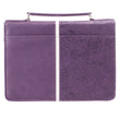 Load image into Gallery viewer, Purple Floral Faux Leather Personalized Bible Cover For Women
