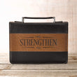 Load image into Gallery viewer, Isaiah 41:10 Faux Leather Two-Tone Tan Personalized Bible Cover for Men

