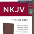 Load image into Gallery viewer, Personalized NKJV Thinline Bible Red Letter Comfort Print Holy Bible Leathersoft Brown
