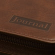 Load image into Gallery viewer, Personalized Custom Text Strong and Courageous Zippered Journal LuxLeather Joshua 1:5-7 Brown
