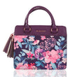 Load image into Gallery viewer, Purple/Floral Blessed Bible Purse Cover
