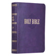 Load image into Gallery viewer, Personalized Custom Text Your Name KJV Holy Bible COMPACT LuxLeather Purple King James Version
