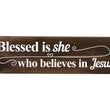 Load image into Gallery viewer, Blessed Is She Whos Believes In Jesus Wood Decor
