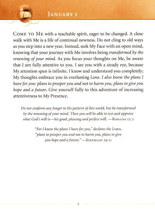 Jesus Calling, Large Print Deluxe Edition, Amber Faux Leather - Sarah Young