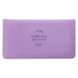 Load image into Gallery viewer, Be Still &amp; Know Psalm 46:10 Purple Faux Leather Checkbook Wallet
