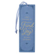 Load image into Gallery viewer, Find Joy in the Journey Blue Faux Leather Bookmark
