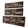 Load image into Gallery viewer, Personalized Wood Sign 3 Tier Custom God Bless Our Home
