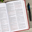 Load image into Gallery viewer, Personalized KJV Deluxe Gift Bible Burgundy LeatherTouch Red Letter Smythe Sewn Easy-to-Carry Double Column
