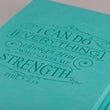 Load image into Gallery viewer, Personalized Custom Text I Can Do Everything Zippered Journal LuxLeather Philippians 4:13 Turquoise
