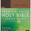 Load image into Gallery viewer, Personalized NLT Premium Value Large Print Slimline Bible Leathersoft Look Brown Tan TuTone New Living Translation
