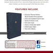 Load image into Gallery viewer, Personalized Custom Text Your Name NKJV Thinline Bible Red Letter Comfort Print Leathersoft Navy New King James Version
